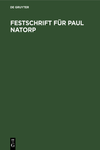 Festschrift Für Paul Natorp