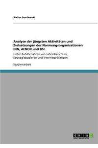 Analyse der jüngsten Aktivitäten und Zielsetzungen der Normungsorganisationen DIN, AFNOR und BSI