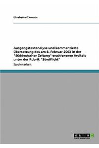 Ausgangstextanalyse und kommentierte Übersetzung des am 8. Februar 2003 in der 