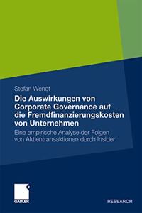 Die Auswirkungen Von Corporate Governance Auf Die Fremdfinanzierungskosten Von Unternehmen