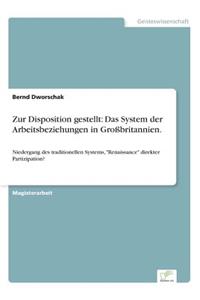Zur Disposition gestellt