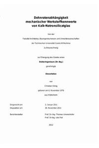 Dehnratenabhangigkeit Mechanischer Werkstoffkennwerte Von Kalk-Natronsilicatglas