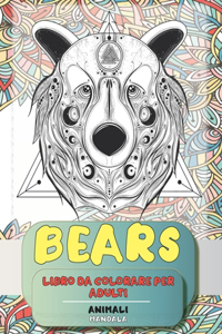 Libro da colorare per adulti - Mandala - Animali - Bears
