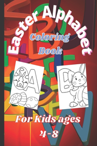 Easter Alphabet Coloring Book for kids ages 4-8