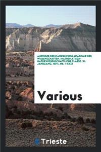 Anzeiger Der Kaiserlichen Akademie Der Wissenschaften ..., Volume 11