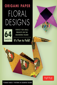 Origami Paper - Floral Designs - 6 - 60 Sheets