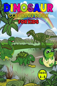 Dinosaur Coloring Book For Kids Ages 4-8