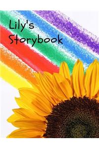 Lily's Storybook: Children's drawing and handwriting practice book ages 3 +, Pre K through 3rd grade, picture box with title, five lines below to write stories 110 pa