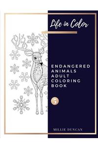 ENDANGERED ANIMALS ADULT COLORING BOOK (Book 5)