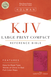 KJV Large Print Compact Reference Bible, Pink LeatherTouch, Indexed