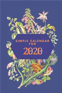 simple calendar for 2020