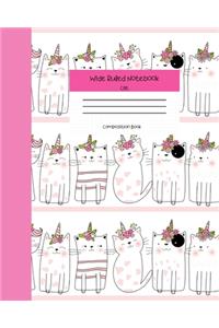 Wide Ruled Notebook Cat Composition Book