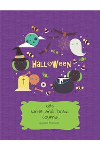 Kids Halloween Write and Draw Journal Guided Prompts