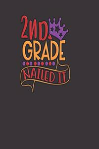 2nd Grade Nailed It: BLANK - JOURNAL - NOTEBOOK - WIDE LINED - 7.5" X 9.25" -150 pages: red, yellow, and purple colored design, school inspired blank wide lined diary, s