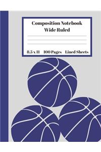Composition Notebook Wide Ruled Lined Sheets