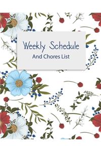 Weekly Schedule And Chores List