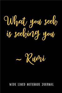 What You Seek Is Seeking You - Rumi