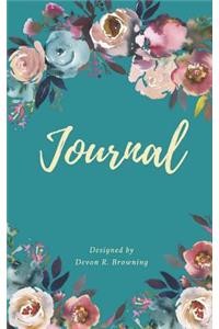 Teal Floral Journal