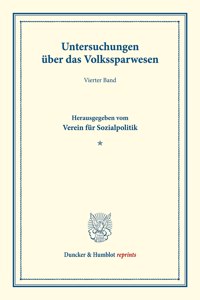 Untersuchungen Uber Das Volkssparwesen