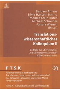 Translationswissenschaftliches Kolloquium II