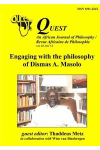 Quest 25: Engaging with the philosophy of Dismas A. Masolo