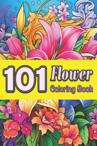 101 Flower Coloring Book