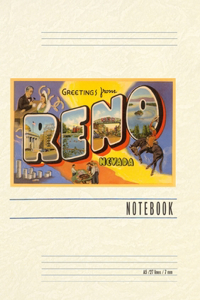 Vintage Lined Notebook Greetings from Reno, Nevada