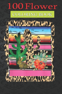 100 Flower Coloring Book
