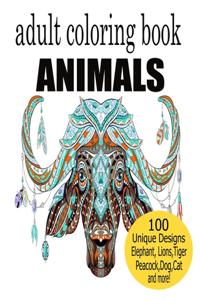 Animals Adult Coloring Book