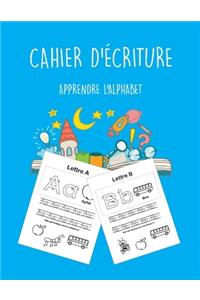 cahier d'écriture apprendre l'alphabet
