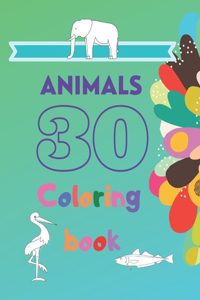 30 Animals Coloring Book