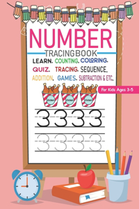 Number Tracing Book for Kids Ages 3-5