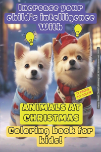 Animals at christmas - coloring book for kids