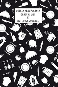 Weekly Meal Planner Grocery List Notebook Journal