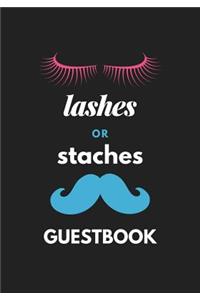 Lashes or Staches: Baby Gender Reveal Party Supplies Boy or Girl Baby Shower Pink and Blue Guest Book Blank Lined Journal Notebook to Write In Memory Keepsake Gift Tra