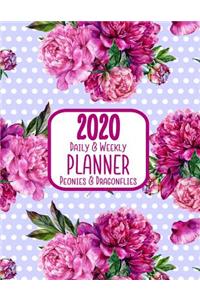 2020 Daily & Weekly Planner Peonies & Dragonflies