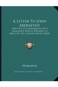 A Letter To John Abernethy