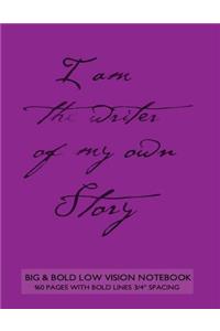 Big & Bold Low Vision Notebook 160 Pages with Bold Lines 3/4 Inch Spacing