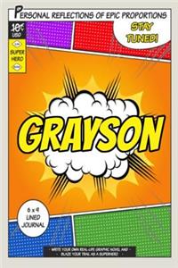 Superhero Grayson: A 6 x 9 Lined Journal