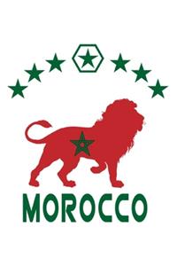 Morocco Lions Notebook: Beautiful Morocco Lions Flags Notebook with 120 chequered pages in Trim size 15,24 x 22,86 cm (6" x 9")