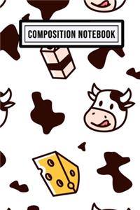 Cow Wide Ruled Composition Notebook