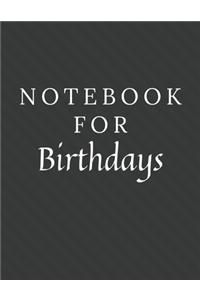Notebook For Birthdays