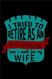 I tried to retire as an optician. Now I work for my wife