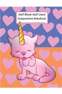 Half Blank Half Lined Composition Notebook