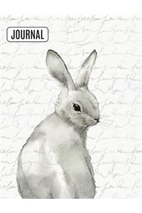 Big Fat Bullet Style Journal Notebook Watercolor Rabbit