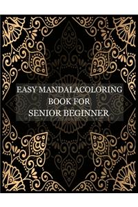 Easy mandala coloring book for senior beginner