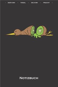 Kiwivogel wurde wie eine Kiwi aufgeschnitten Notizbuch