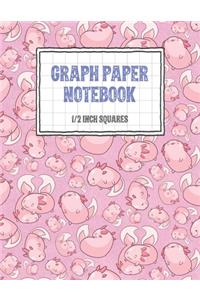 Graph Paper Notebook 1/2 Inch Squares