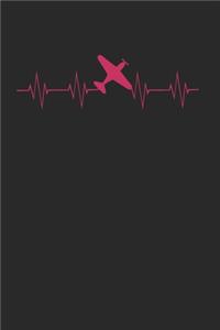Pilot Airplane heartbeat Notebook