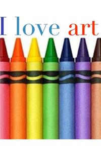 I love art crayon creative blank coloring book